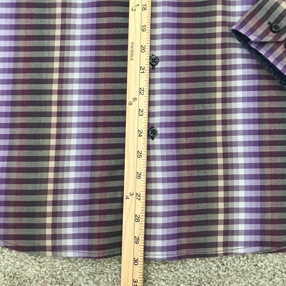 Tommy Bahama Button Up Shirt Mens Size Large Silk Blend Long Sleeve Purple Check - Picture 11 of 11